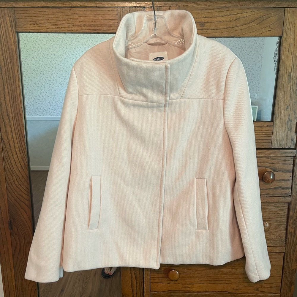 Woman’s Pink L Lined 40% Wool Coat